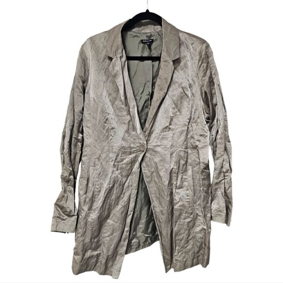 EILEEN FISHER One Button Metallic Stretch Jacket - Size Large - Picture 1 of 11